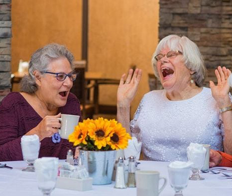 happy older adults laughing