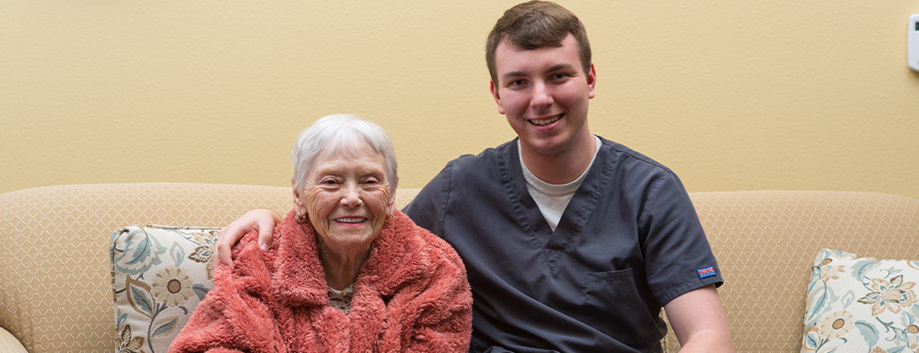 Otterbein SeniorLife Caretaker with Milestones Memory Care resident