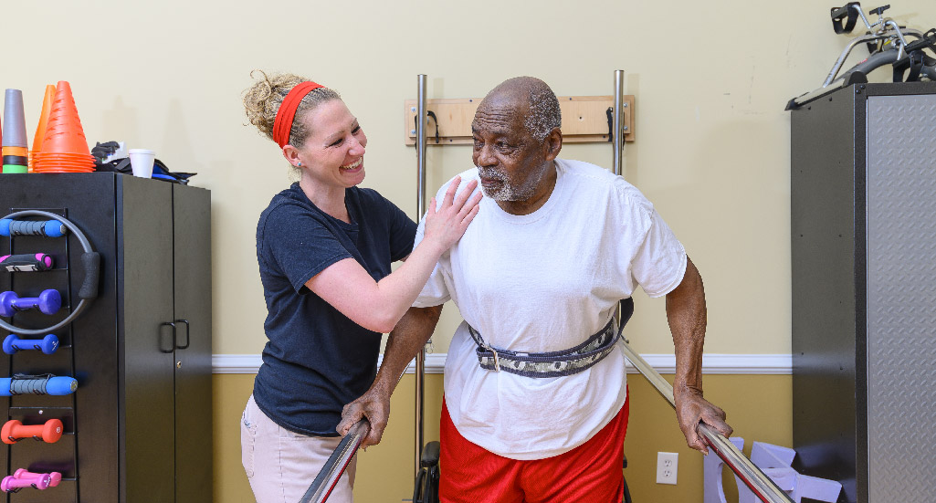 Otterbein SeniorLife resident doing physical therapy for rehabilitation