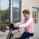 otterbein pemberville resident riding exercise bike