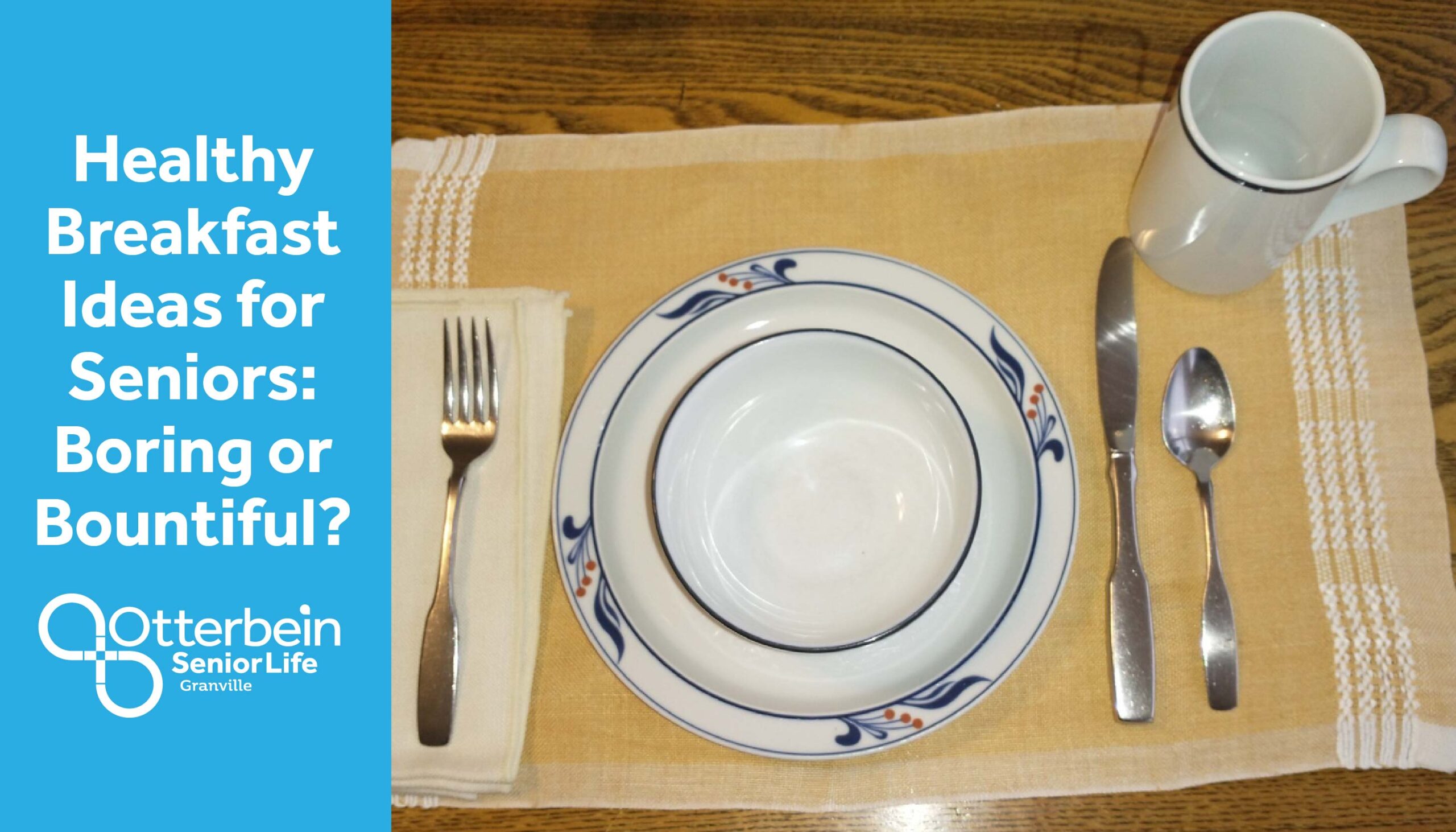 plates next to silverware and a mug