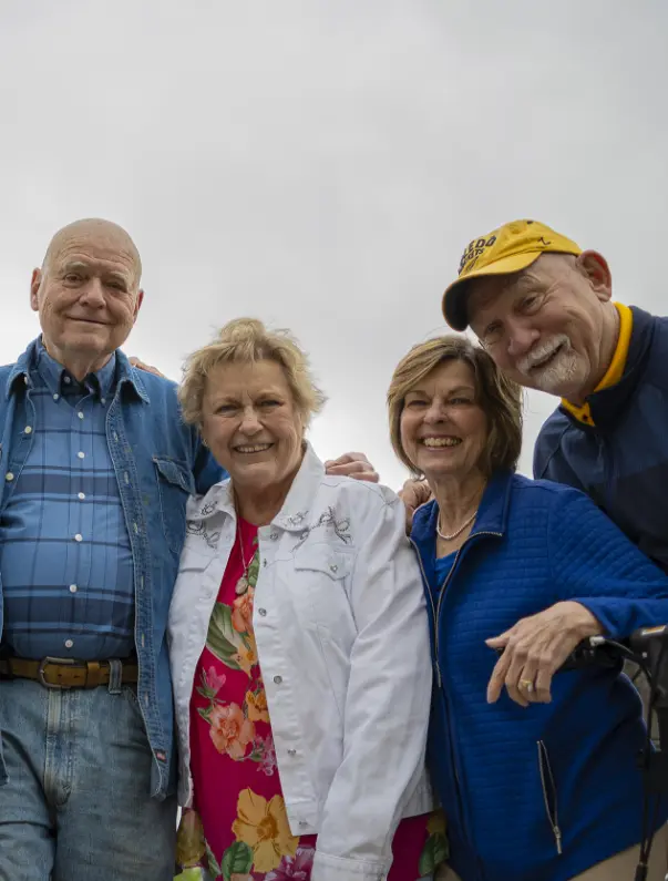 Otterbein residents smile together outdoors
