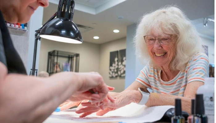 Resident getting a manicure