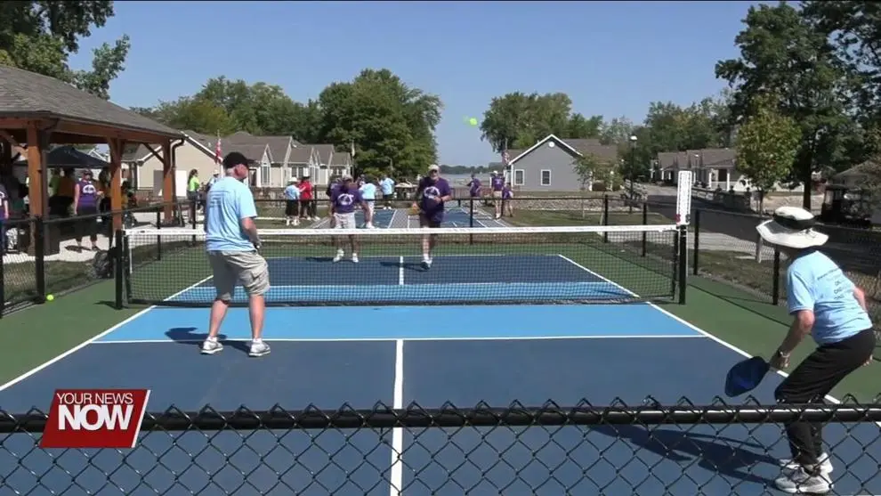 Otterbein residents playing pickleball in Otterbein Olympics