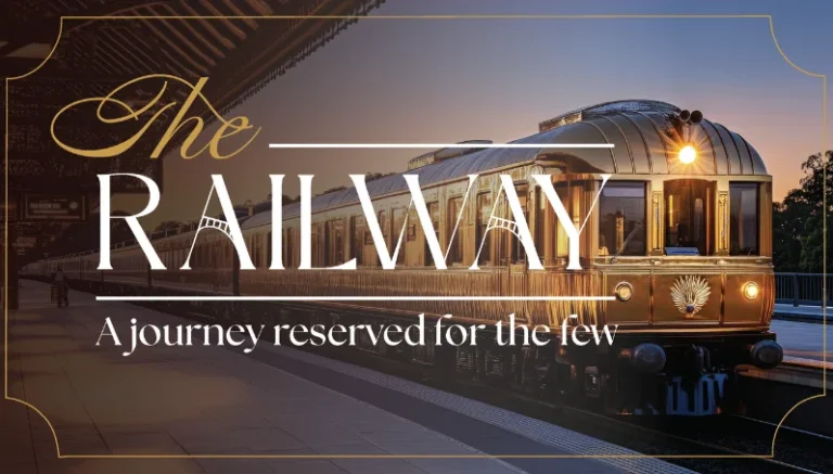 The Railway Collection at Otterbein Sunset Village logo with train