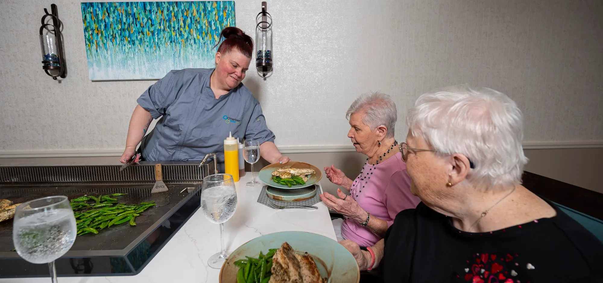 Chef serving residents
